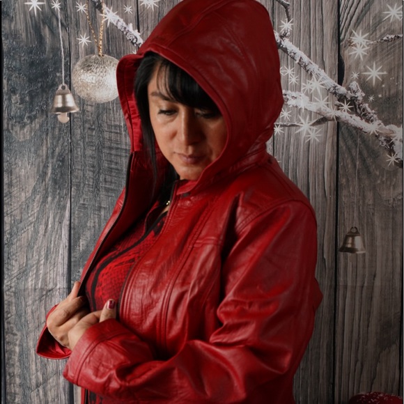 Leather Jacket Red made in Cotacachi- Ecuador| XXL - Picture 5 of 7